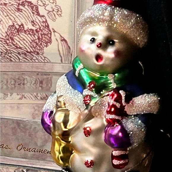 Vintage Christmas Ornament Handcrafted Glass Jeweled‎ Snowman Unique Treasures - Picture 4 of 17
